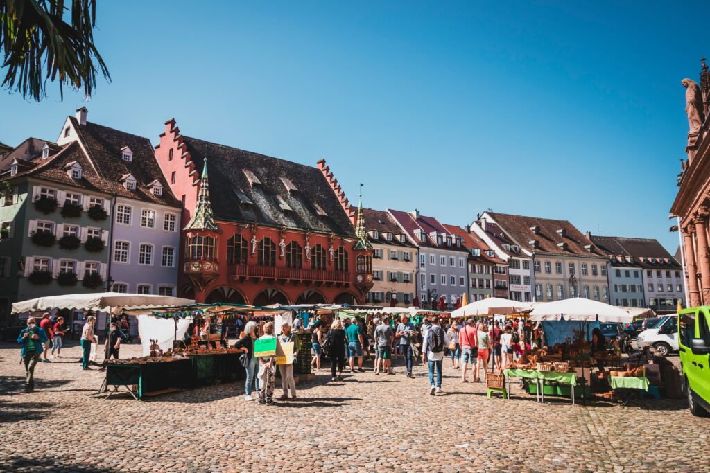 de markt in Freiburg